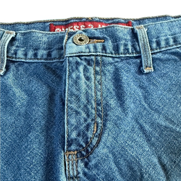 Guess Denim mini skirt with added western fringe, cowboy, stampede, sz 29 - Picture 5 of 10